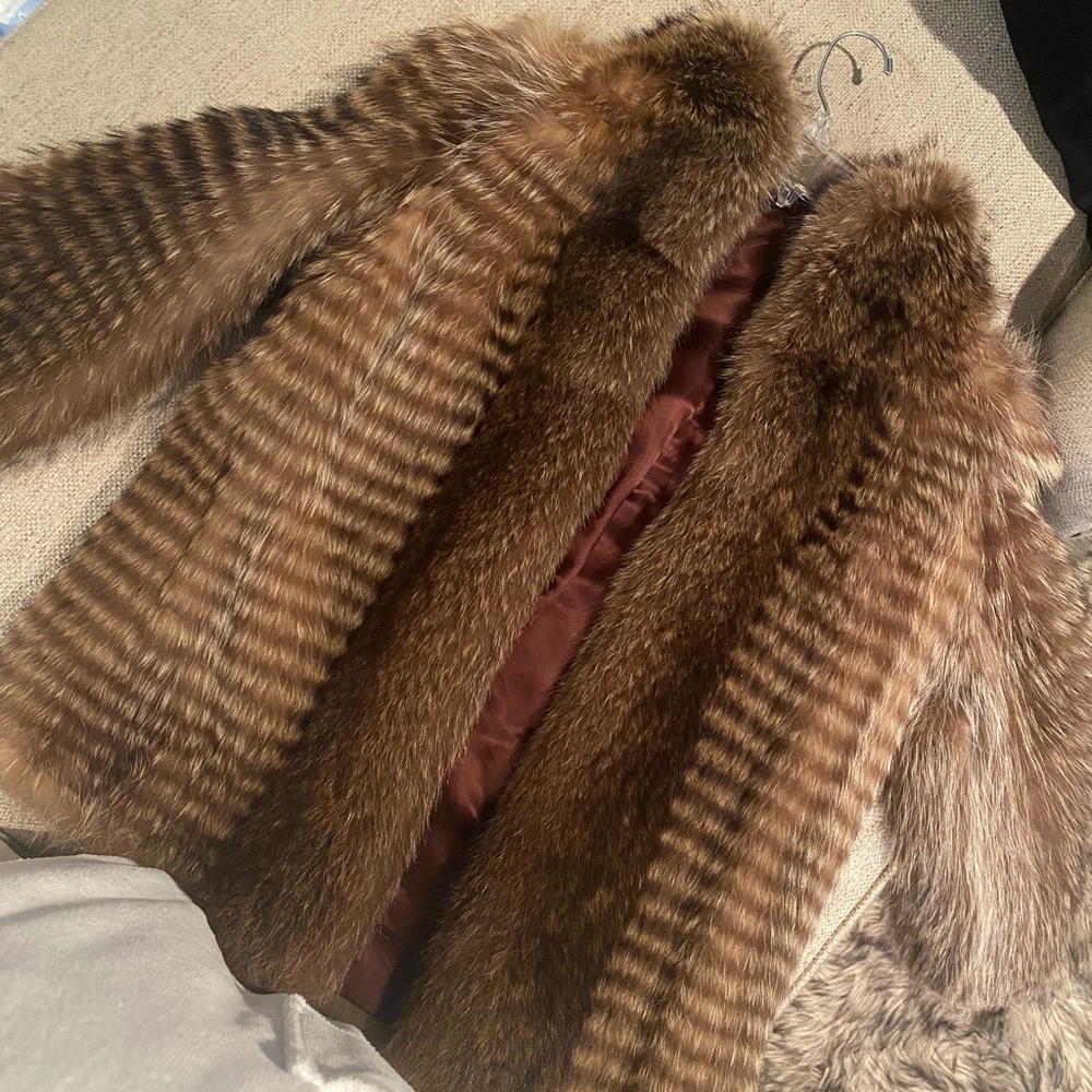 Woman’s Real Racoon Fur Coat